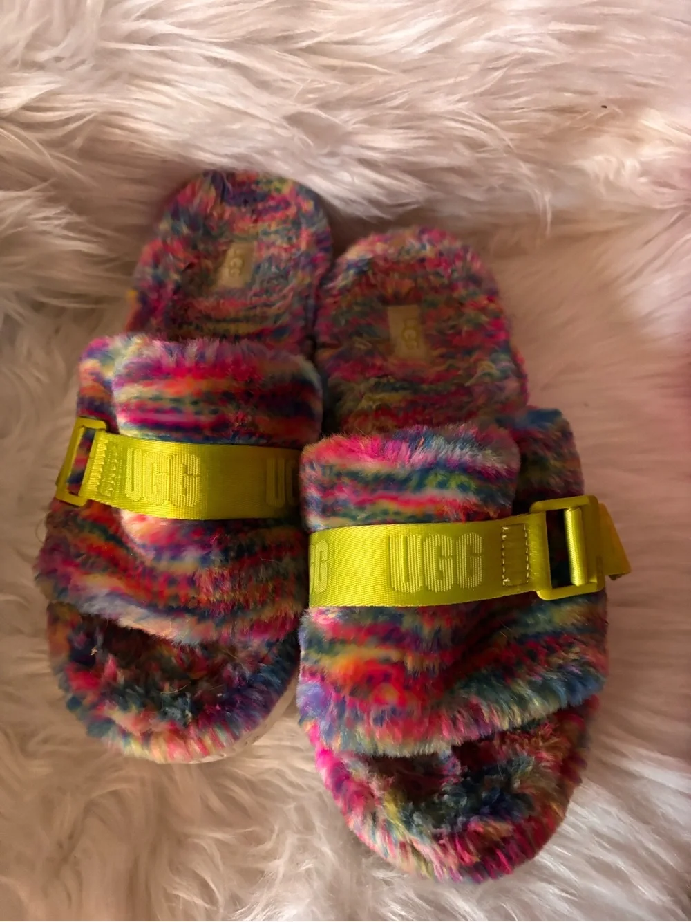 UGG Fur Slides multicolored